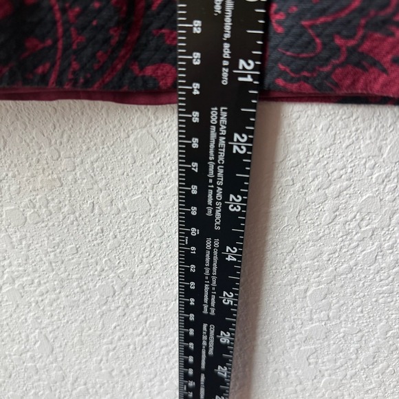 LOFT Burgundy Black Floral Textured Pencil‎ Skirt Women's Size 12 - Picture 5 of 7